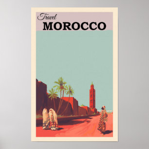 Póster Viajes de cosecha de Marruecos al norte de África