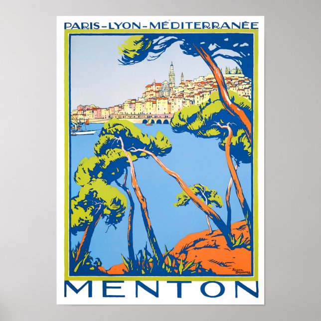 Póster Viajes de cosecha de Menton France (Frente)