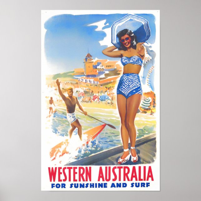 Póster Viajes de cosecha en Australia Occidental (Frente)