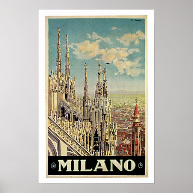 Póster Viajes de cosecha, Milano Italia (Frente)
