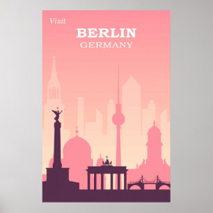 Póster Viajes de cosecha rosa de Alemania en Berlín