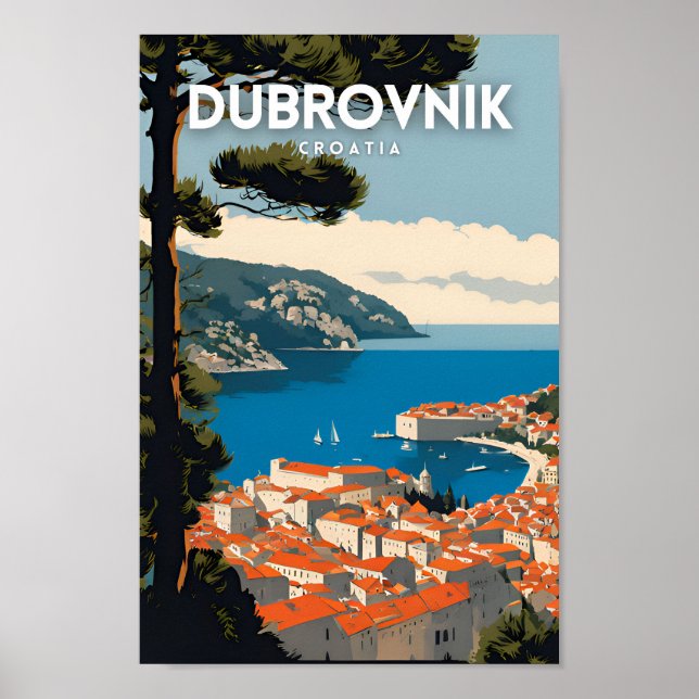 Póster Viajes de Dubrovnik Croacia (Frente)