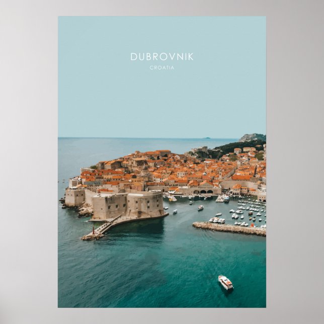 Póster Viajes de Dubrovnik, Croacia (Frente)