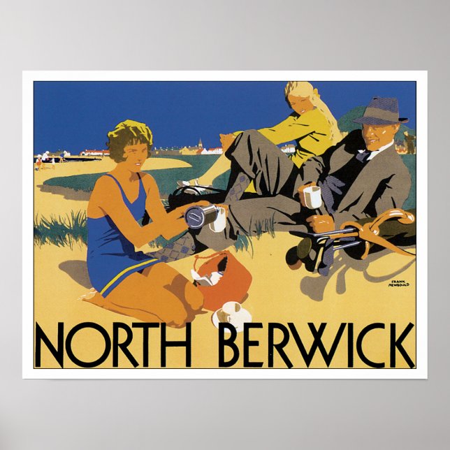 Póster Viajes de época al norte Berwick Scotland (Frente)