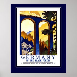 Póster Viajes de época Alemania La Selva Negra Gran Tamañ