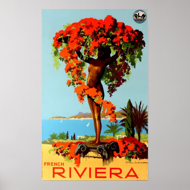 Póster Viajes de época - Costa Azul - Riviera Francesa (Frente)