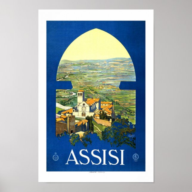 Póster Viajes de época de Assisi (Frente)