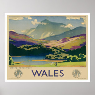 Póster Viajes de época de Gales