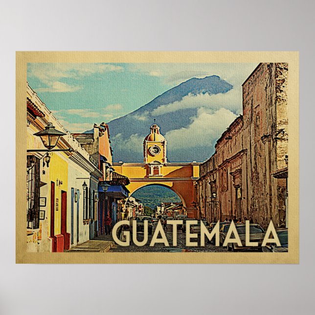 Póster Viajes de época de Guatemala (Frente)