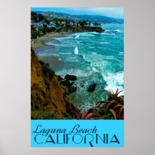 Póster Viajes de época de Laguna Beach California