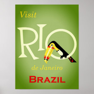 Póster Viajes de época de Río de Janeiro Brasil