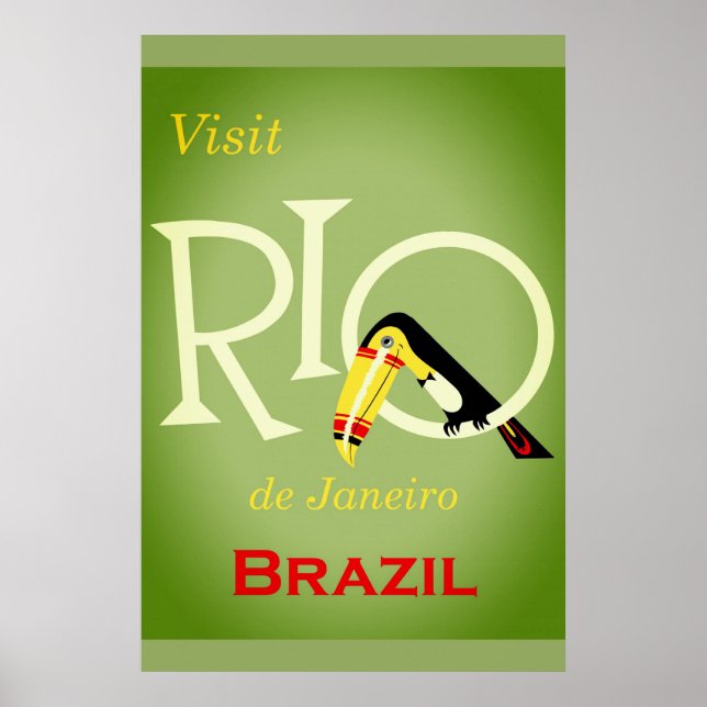 Póster Viajes de época de Río de Janeiro Brasil (Frente)