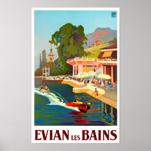 Póster Viajes de época en Evian France