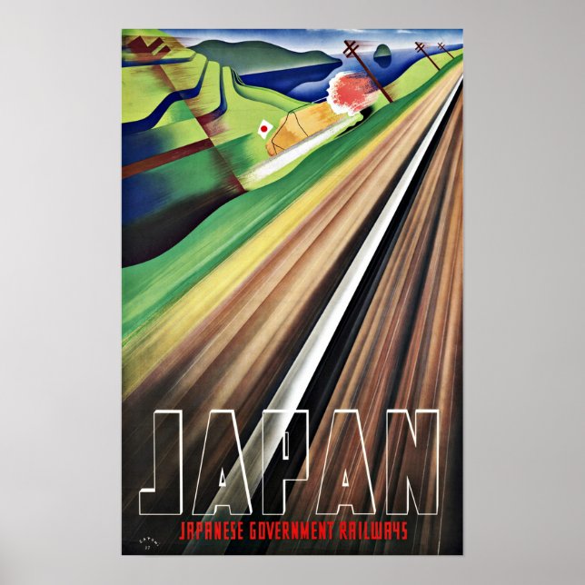 Póster Viajes de época Ferrocarriles de Japón (Frente)