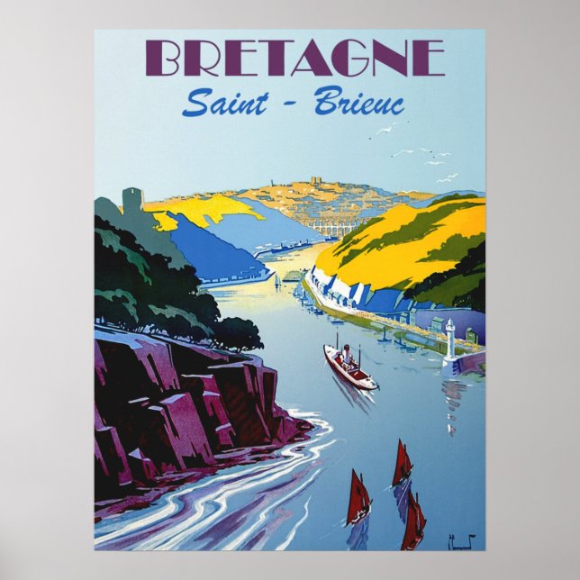 Póster Viajes de época Francia - Bretaña - Saint Brieuc (Frente)