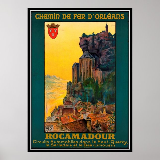 Póster Viajes de época Francia, Rocamadour - (Frente)