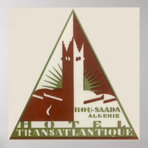 Póster Viajes de época, Hotel Trans Atlantique, Argelia