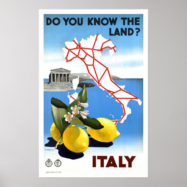 Póster Viajes de época Italia (Frente)