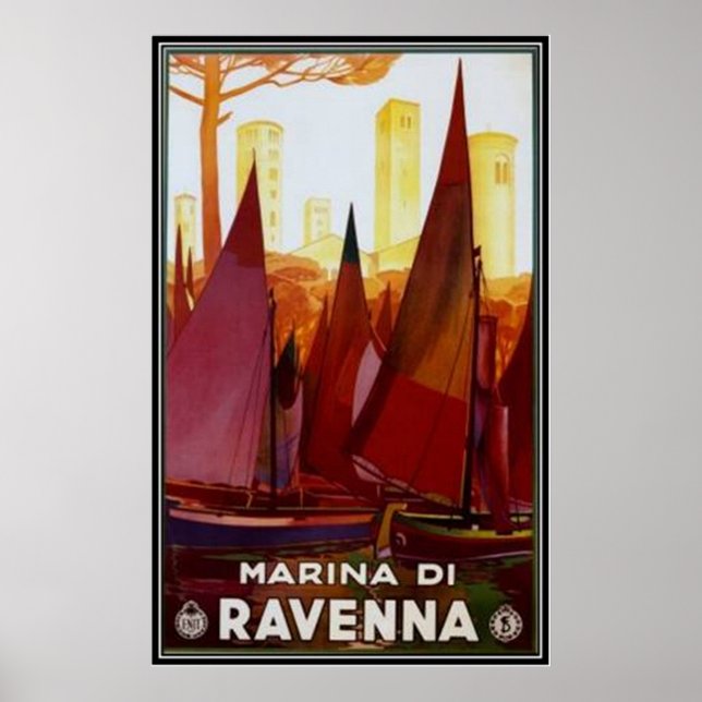 Póster Viajes de época Italia, Rávena - (Frente)
