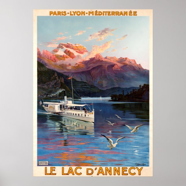 Póster Viajes de época - Le Lac D'Annecy - Lago Annecy (Frente)