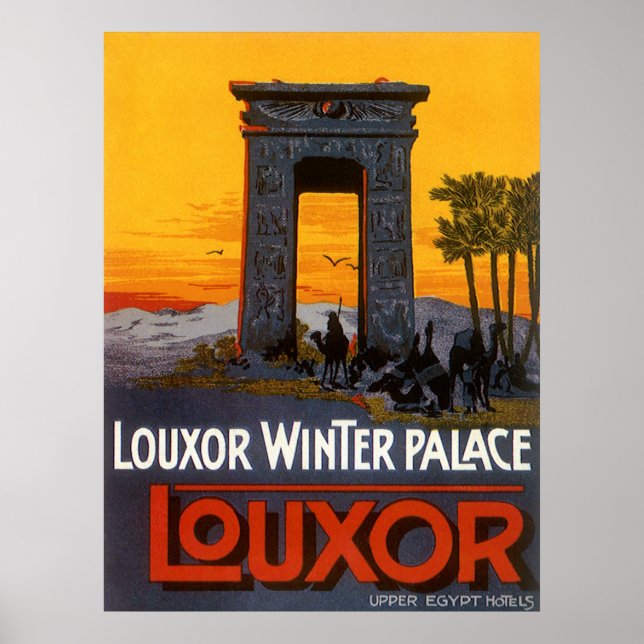 Póster Viajes de época, Louxor Winter Palace, Egipto Áfri (Frente)