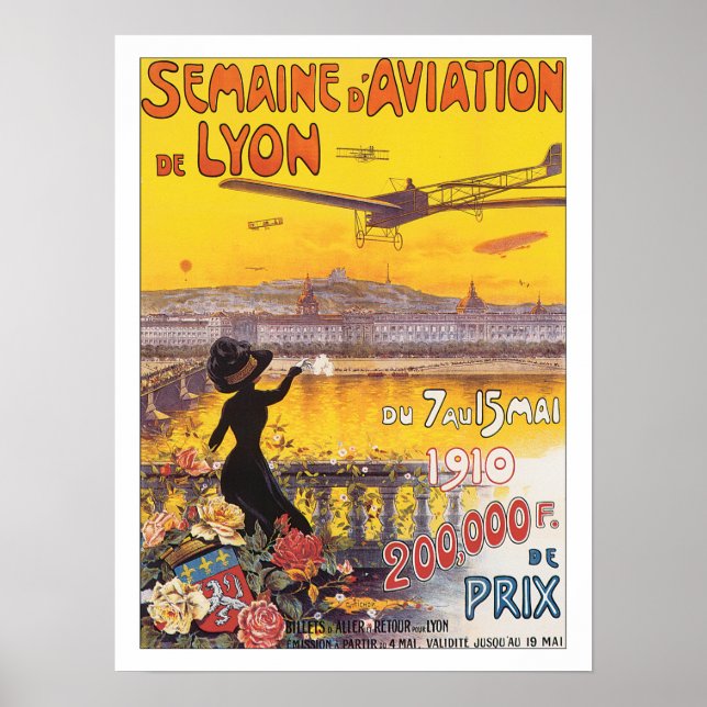 Póster Viajes de época Lyon Francia (Frente)