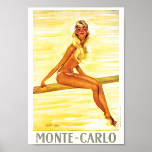 Póster Viajes de época - Monte-Carlo - Mónaco
