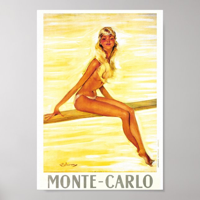 Póster Viajes de época - Monte-Carlo - Mónaco (Frente)