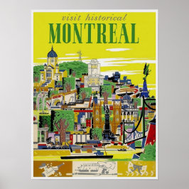 Póster Viajes de época - Montreal - Quebec - Canadá