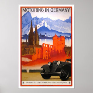 Póster Viajes de época, Motoring en Alemania.