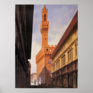 Póster Viajes de época, Palazzo Vecchio, Florencia, Itali
