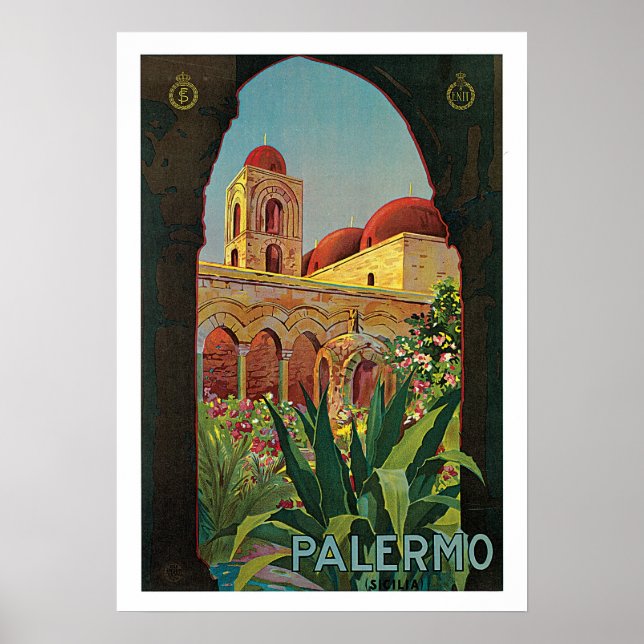 Póster Viajes de época, Palermo Italia (Frente)