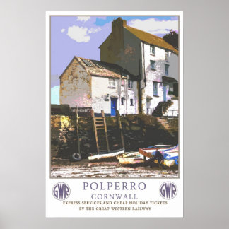 Póster Viajes de época, Polperro.