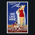 Póster Viajes de época, Weston-super-Mare<br><div class="desc">Poster de viajes de época para Weston-super-Mare.</div>