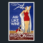 Póster Viajes de época, Weston-super-Mare<br><div class="desc">Poster de viajes de época para Weston-super-Mare.</div>