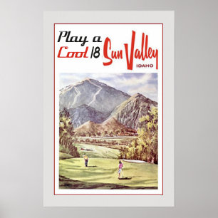 Póster Viajes de golf de Retro Sun Valley
