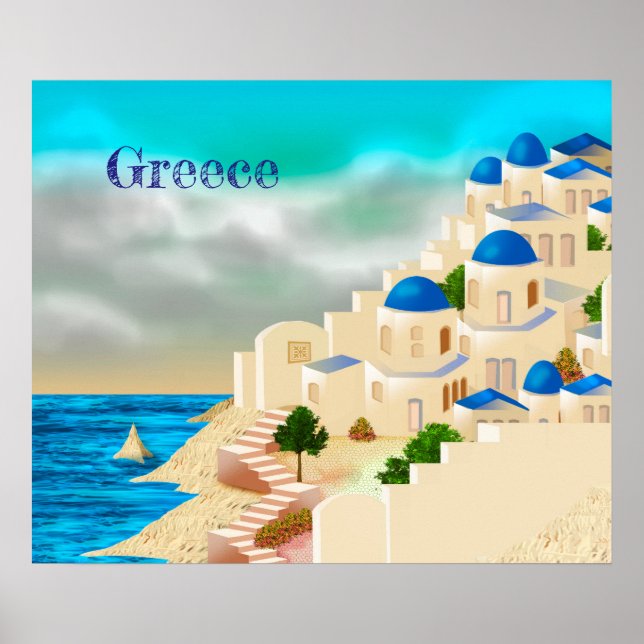 Póster Viajes de Grecia (Frente)