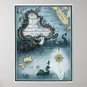 Póster Viajes de Gulliver de Jonathan Swift
