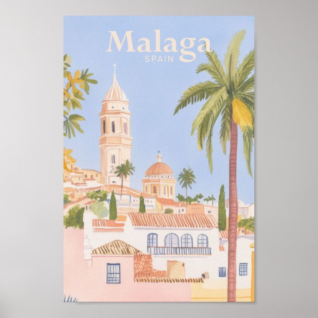 Póster Viajes de Ilustracion de pintura Gouache España Má (Frente)