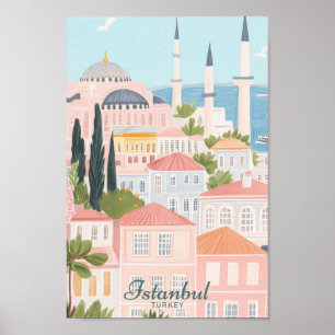 Póster Viajes de Ilustracion de pintura marica turca de E