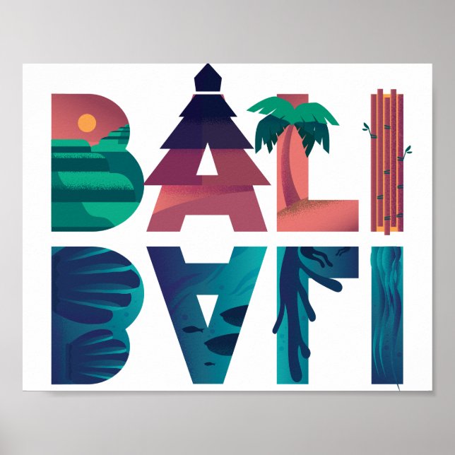 Póster Viajes de Indonesia en Bali (Frente)