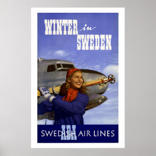 Póster Viajes de invierno en Suecia