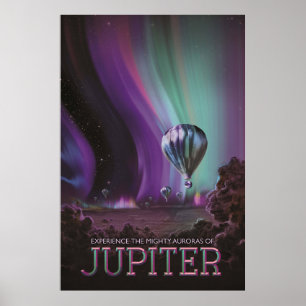 Póster Viajes de Júpiter por Auroras fuertes en globo aer