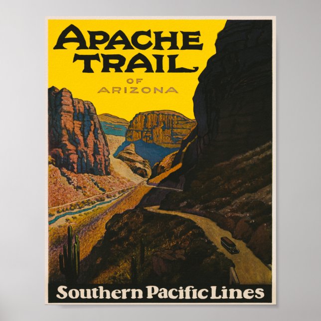 Póster Viajes de la época del Tren Apache de Arizona (Frente)