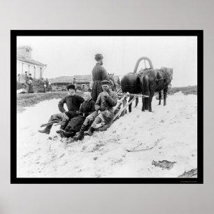 Póster Viajes de la troika en Rusia 1880