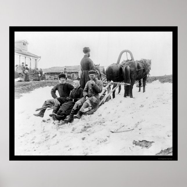 Póster Viajes de la troika en Rusia 1880 (Frente)
