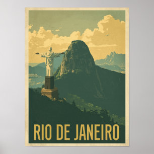 Póster Viajes de la Vieja Río de Janeiro