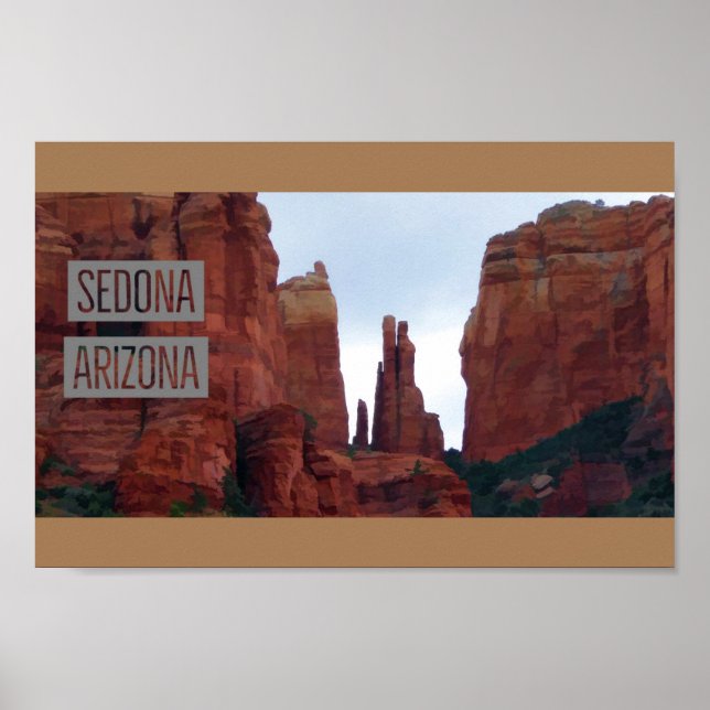 Póster Viajes de las montañas de Sedona Arizona (Frente)