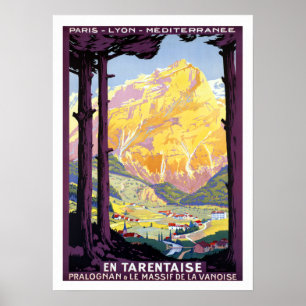 Póster Viajes de los Alpes franceses en el Valle de Taren