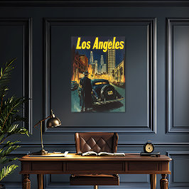 Póster Viajes de los Ángeles Vintage